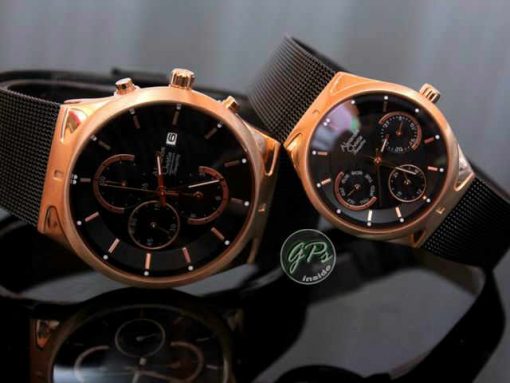 Alexandre Christie AC 6276 Black Rosegold Couple