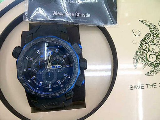 Alexandre Christie AC 6233 Turtle Blue Black Rubber