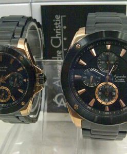 Alexandre Christie Couple AC 6247 Black Rose Gold