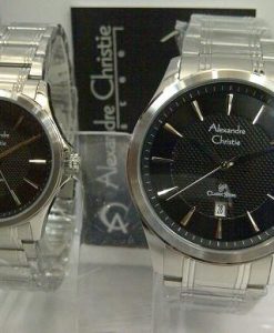 Alexandre Christie Couple AC 8363 White Steel Black Dial