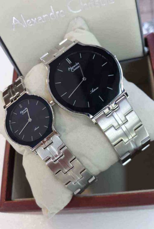 Alexandre Christie AC 8410 Couple White Steel Black Dial