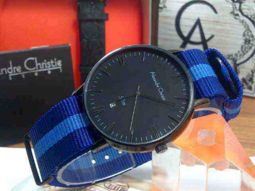 Alexandre Christie Couple AC 8420 Black Canvas Biru