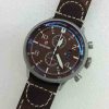 Expedition 6662 White Steel Brown Dial Brown Leather