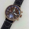 Expedition 6662 Rosegold Brown Dial Black Leather