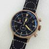 Expedition 6662 Rosegold Black Dial Black Leather