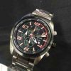 Alexandre Christie AC 6381 White Steel Black Dial Index Merah