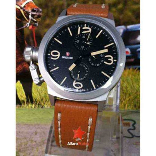 Expedition 6339 White Steel Brown Leather