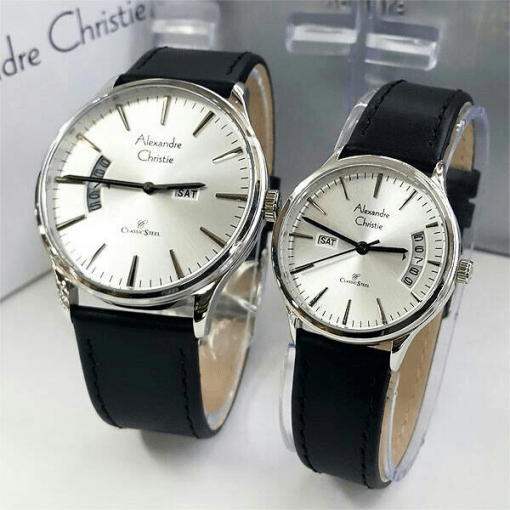 Alexandre Christie Couple AC 8446 White Steel White Dial