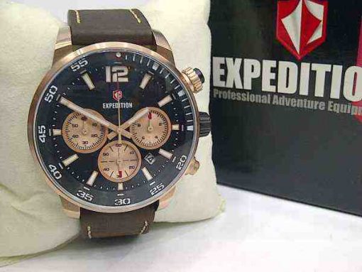 Expedition 6685 Rosegold Steel Brown Leather