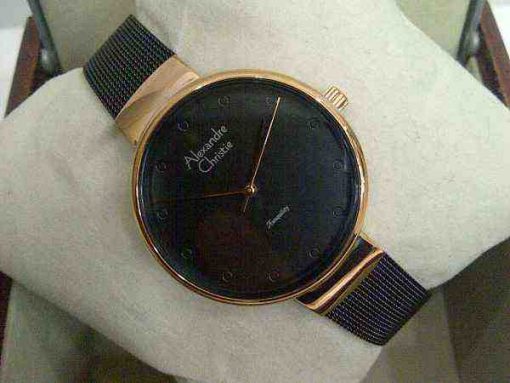 Alexandre Christie AC 2509 Black Rosegold Rantai Pasir
