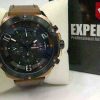Expedition 6650 Black Rosegold Steel Brown Leather