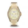 Jam Tangan Wanita Fossil ES3203 Riley Multifunction Gold-Tone Stainless Steel Watch