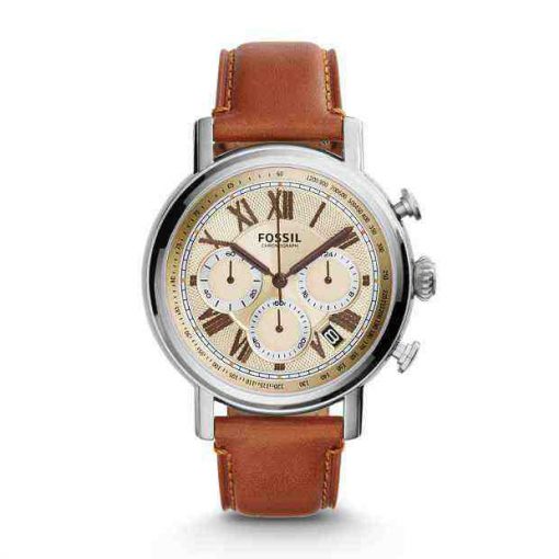 Fossil FS5117 Buchanan Chronograph Light Brown Leather Watch