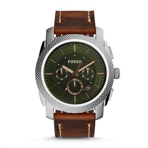 Fossil FS5161 Machine Chronograph Brown Leather Watch