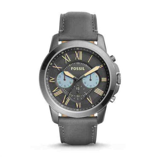 Fossil FS5183 Grant Chronograph Gray Leather Watch