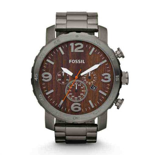 Fossil JR1355 Nate Chronograph Smoke Stainless Steel Watch