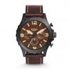 Fossil JR1502 Nate Chronograph Dark Brown Leather Watch