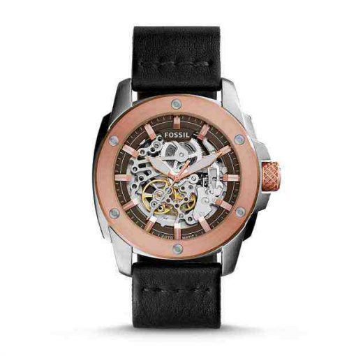 Fossil ME3082 Modern Machine Automatic Black Leather Watch