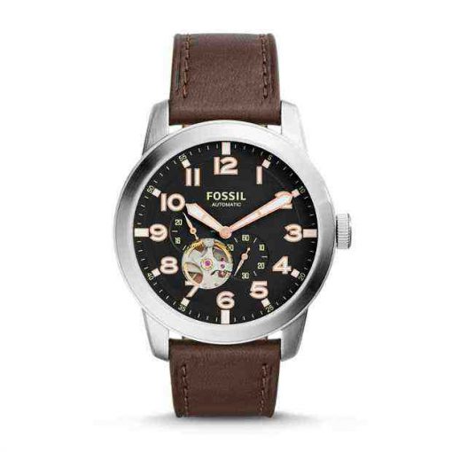 Fossil ME3118 Pilot 54 Automatic Dark Brown Leather Watch