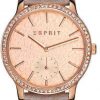 Jam Tangan Wanita ESPRIT ES108112003 Jamie Taupe Genuine Leather Band