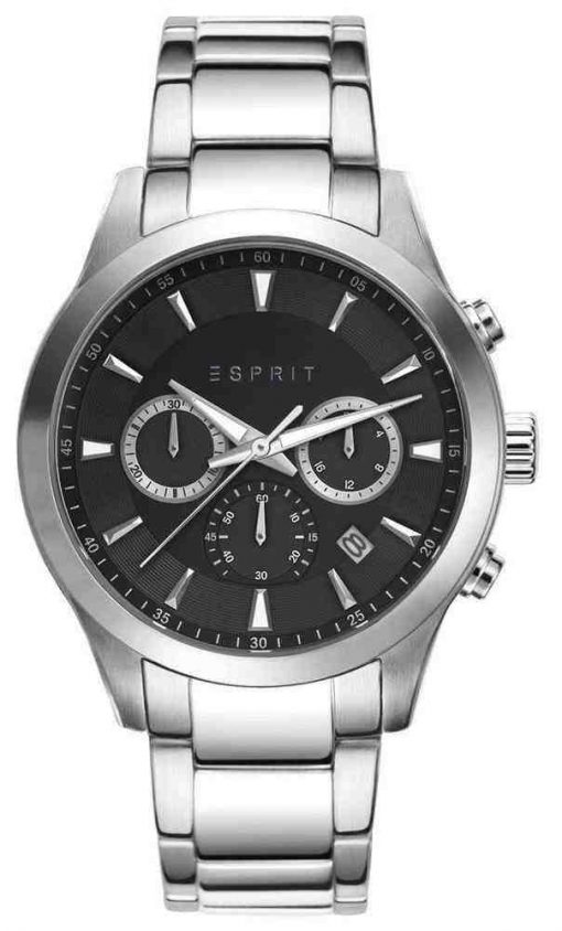 ESPRIT ES107981003 Adam Silver Black Dial Stainless Steel Bracelet Man