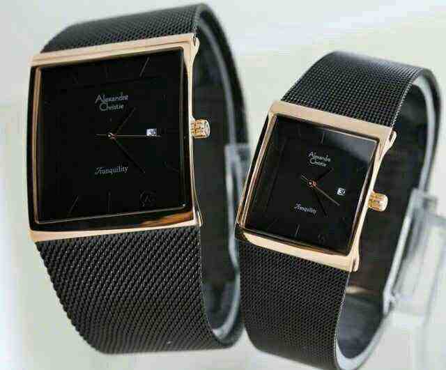 Jual Alexandre Christie Couple AC 8333 Black Rosegold Baru