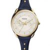 Jam Tangan Wanita Fossil ES4051 Tailor Multifunction Indigo-Dyed Leather Watch