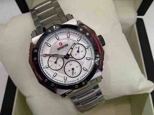 Expedition 6385 Ladies White Steel White Dial