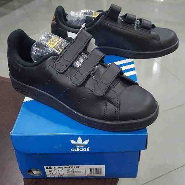 Jual Sepatu  Casual Adidas  Stan  Smith  CF Blackout Original  