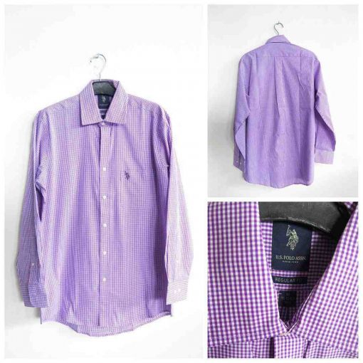  Kemeja  US Polo  ASSN seri Poplin Shirts Original  corak 