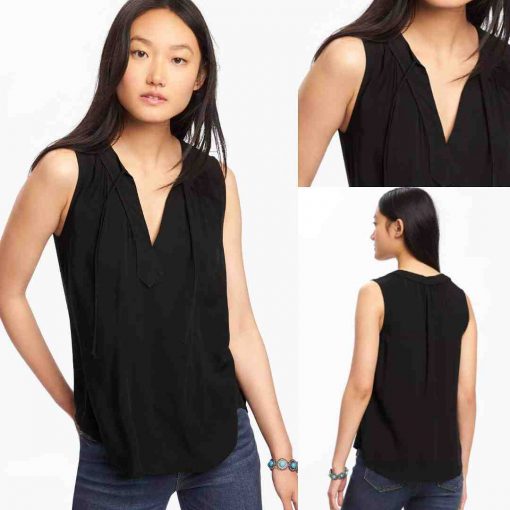 Old Navy Relaxed Lightweight Sleeveless Top for Women Black Original