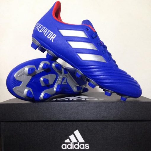 Sepatu Bola Adidas Predator 19.4 FXG Blue Silver BB8113 Original BNIB  Murah