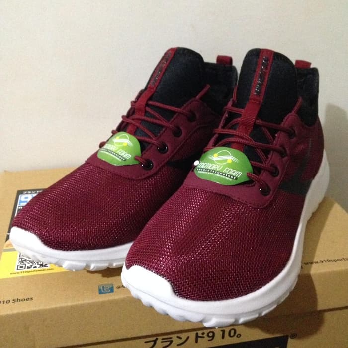 Jual Sepatu  Running  Lari Nineten Yasei Maroon White 