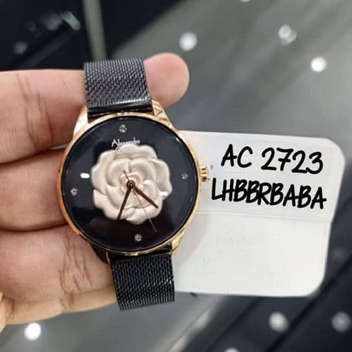Jam Tangan Alexandre Christie Wanita AC 2723 AC2723 Rosegold Black Original