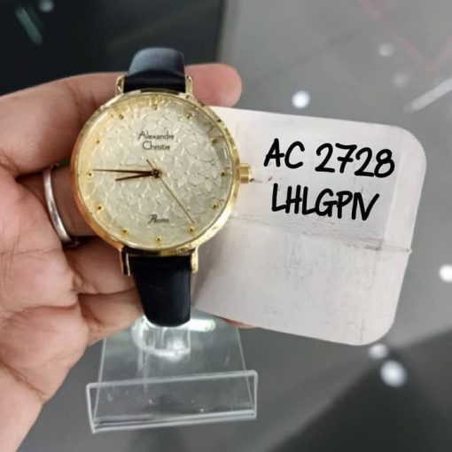 Jam Tangan Alexandre Christie Wanita AC 2728 AC2728 Gold Black Original