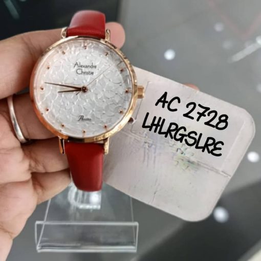 Jam Tangan Alexandre Christie Wanita AC 2728 AC2728 Rosegold Red Original