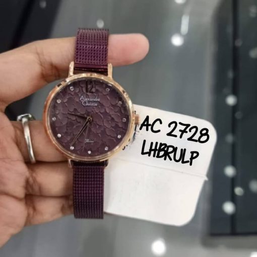 Jam Tangan Alexandre Christie Wanita AC 2728 AC2728 Rosegold Soft Purple Original