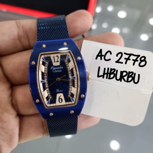 Jam Tangan Alexandre Christie Wanita AC 2778 AC2778 Blue Rosegold Original