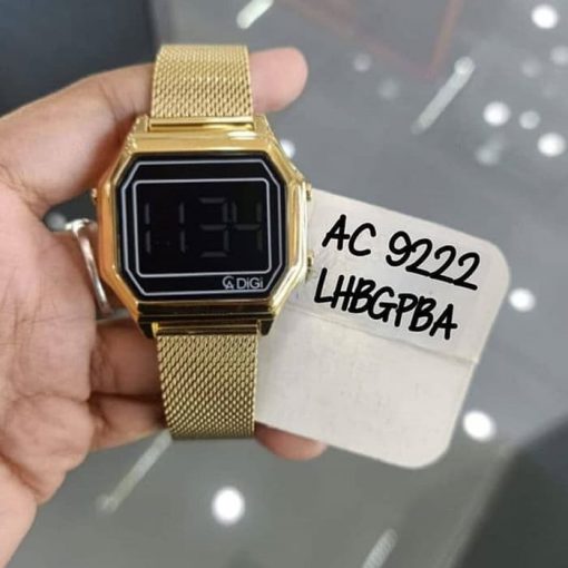 Jam Tangan Alexandre Christie Wanita AC 9222 AC9222 Digital Gold Original