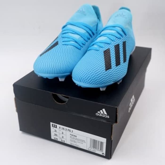 Jual Sepatu  Bola Anak Adidas  X  19  3 FG JR Cyan Black 