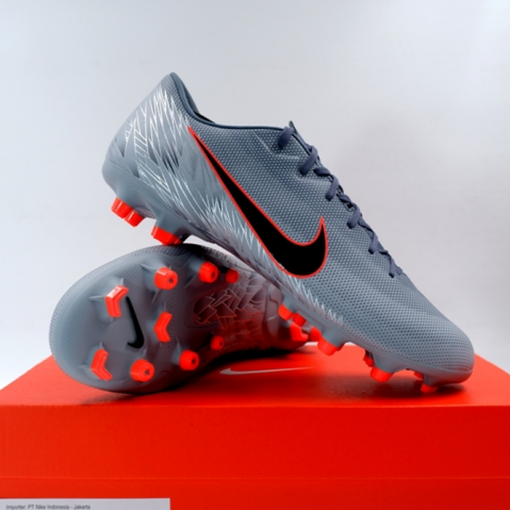 Sepatu Bola Nike Vapor 12 Academy FG/MG Black Wolf Grey AH7375-408 Ori Murah