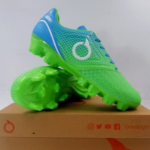 Sepatu Bola OrtusEight Genesis FG Fluo Green Cyan White 11010048 Original Ortus Eight Murah