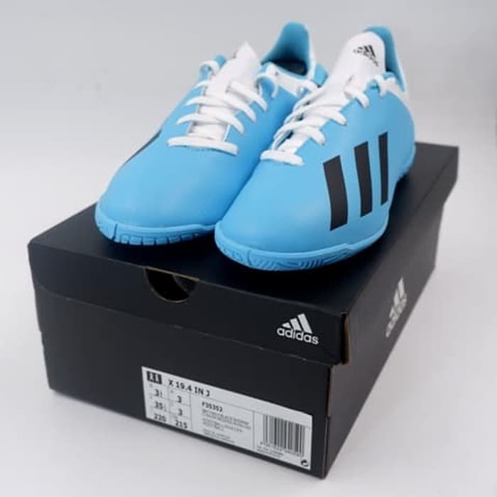 Jual Sepatu  Futsal Anak Adidas  X  19  4 IN JR Cyan Black 