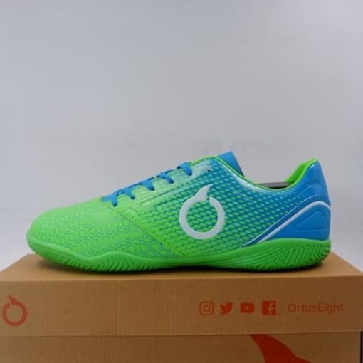 Sepatu Futsal OrtusEight Genesis IN Fluo Green Cyan White 11020048 Original Ortus Eight Murah