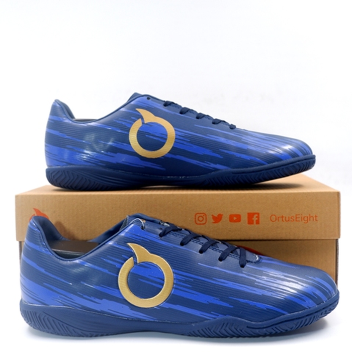Jual Sepatu  Futsal  OrtusEight Raven IN Deep Blue Gold 
