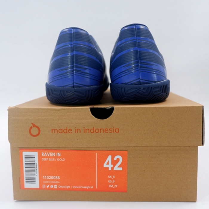 Jual Sepatu  Futsal  OrtusEight Raven  IN Deep Blue Gold 