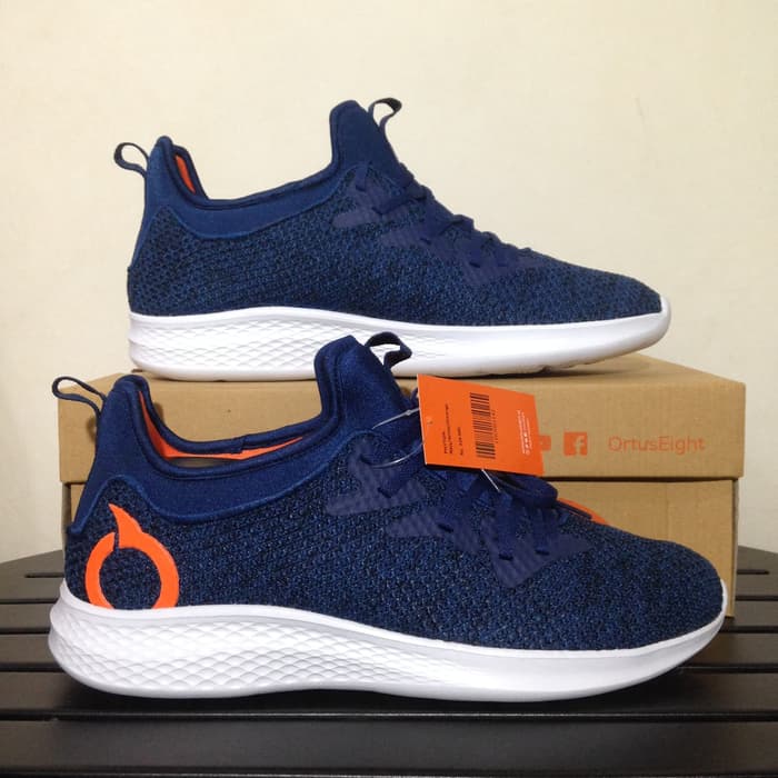  Sepatu  Running Lari Ortus  Eight  Pyhton Navy White 11030011 