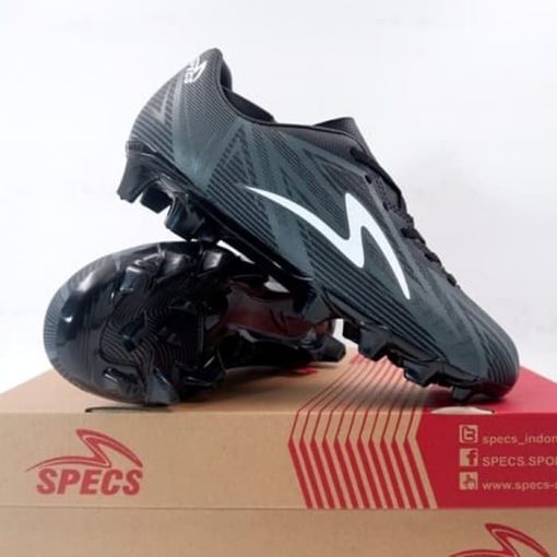 Sepatu Bola Anak Specs Joga FG JR Black Dark Gray White 101168 Ori Murah