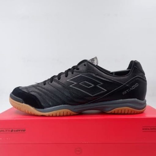 Sepatu Futsal Lotto Stadio 300 II ID All Black 211645-1H8 Original Murah