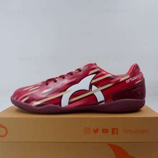 Sepatu Futsal OrtusEight Glacier IN Maroon Mustard White 11020123 Ori Murah